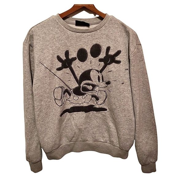 Disney Sweaters - Women’s Disney Store Minnie Mouse Mickey Activewear Pullover Sweater Grey XS